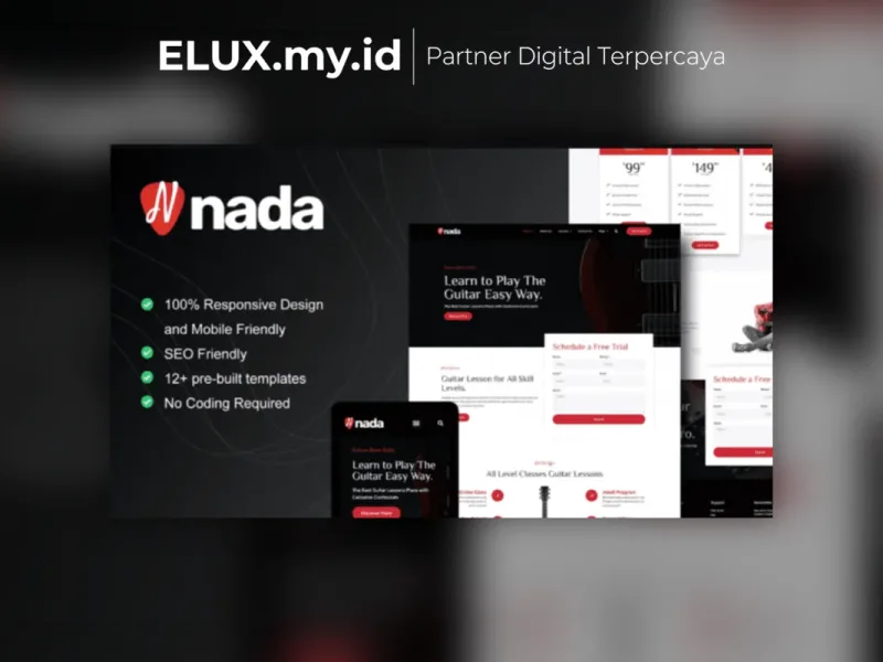 Nada Guitar Lessons Courses Elementor Template Lisensi Resmi Nada Guitar Lessons Courses Elementor Template Kit Lifetime