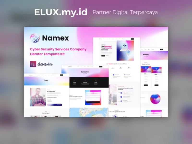 Foto Asli Namex Cyber Security Services Company Elementor Template Kit Lifetime