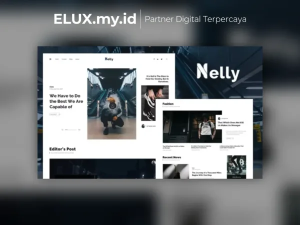 Tampilan Nelly Blog Magazine Elementor Template Kit Lifetime Unlimited Domain
