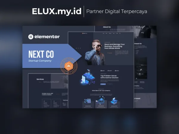 Lisensi Resmi Next Co Startup Company Elementor Template Kit Lifetime Unlimited