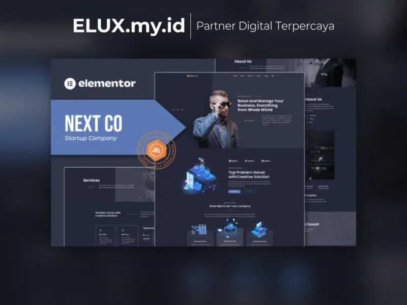 Lisensi Resmi Next Co Startup Company Elementor Template Kit Lifetime Unlimited