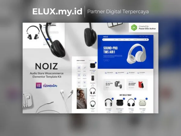 Detail Produk Noiz Audio Store Woocommerce Elementor Template Kit Lifetime