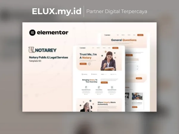 Detail Produk Notarey Notary Public Legal Services Elementor Template Kit