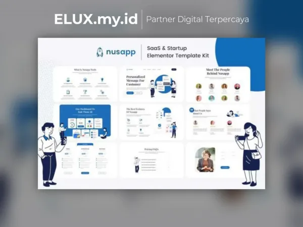 Detail Produk Nusapp Saas Startup Business Elementor Template Kit Lifetime