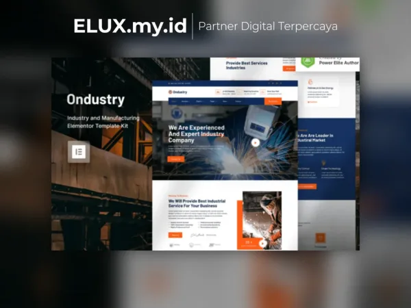 Detail Produk Ondustry Industry Manufacturing Elementor Template Kit Lifetime