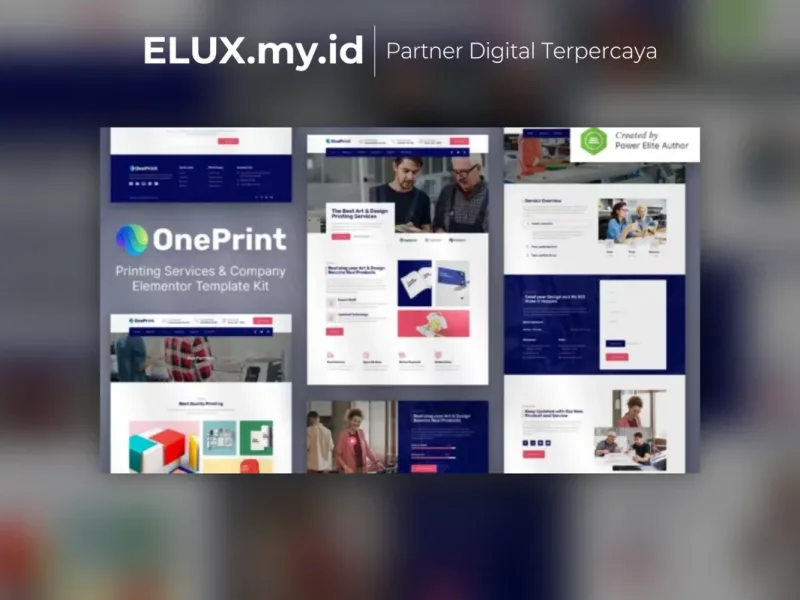 Foto Asli Oneprint Printing Services Company Elementor Template Kit Lifetime