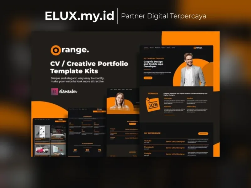 Orange Cv Creative Portfolio Elementor Template Detail Produk Orange Cv Creative Portfolio Elementor Template Kits Lifetime