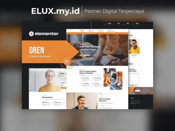 Detail Produk Oren Creative Business Elementor Template Kit Lifetime Unlimited