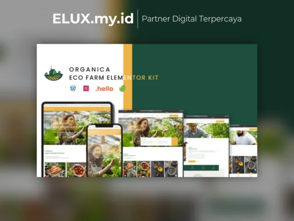 Tampilan Organica Eco Farm Elementor Template Kit Lifetime Unlimited Domain