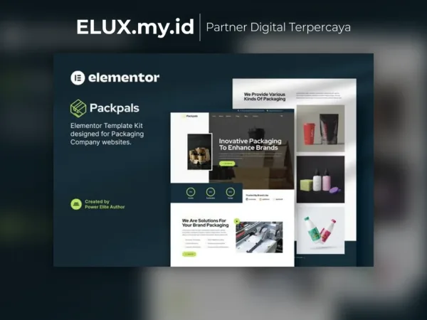 Detail Produk Packpals Packaging Company Elementor Template Kit Lifetime