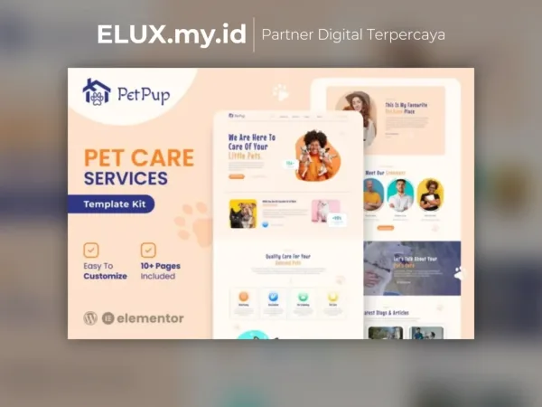 Lisensi Resmi Petpup Pet Care Services Elementor Template Kit Lifetime