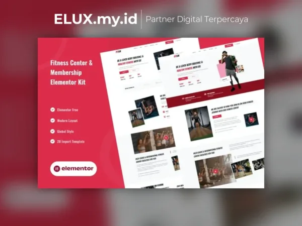 Foto Asli Pitem Fitness Center Membership Elementor Template Kit Lifetime