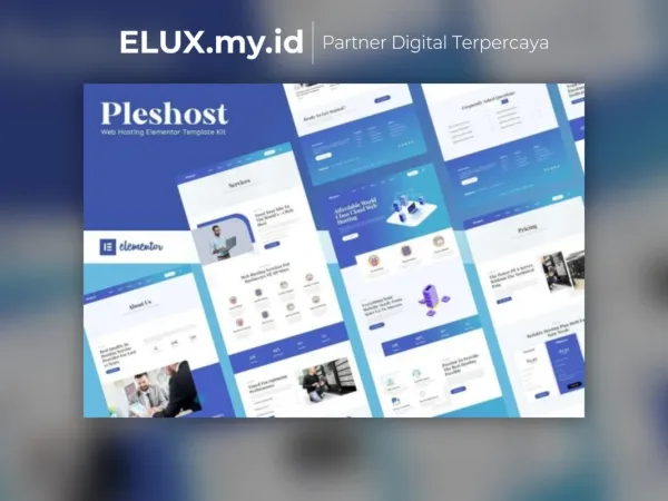 Tampilan Pleshost Cloud Web Hosting Elementor Template Kit Lifetime Unlimited