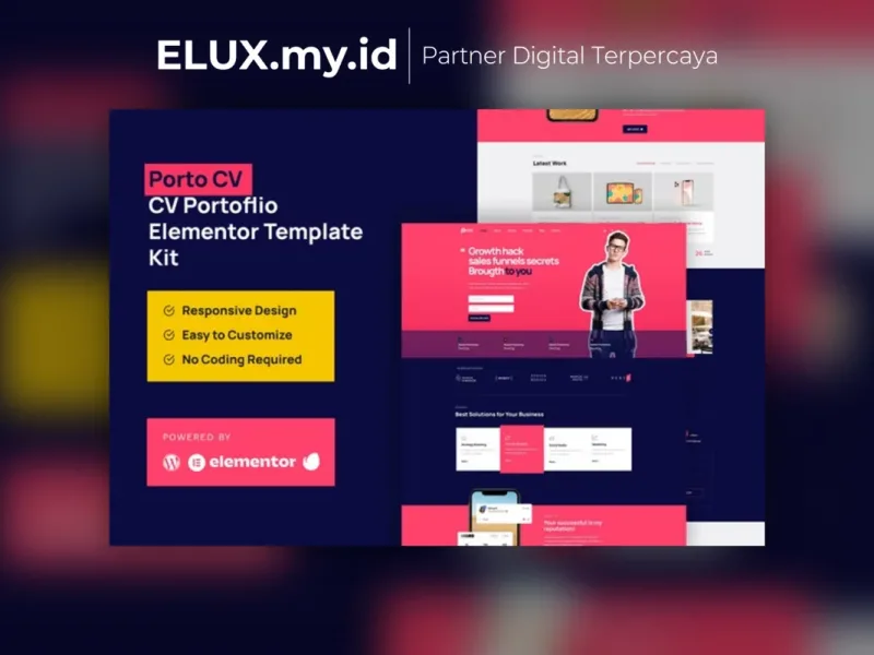 Porto Cv Portfolio Personal Elementor Pro Tampilan Porto Cv Portfolio Personal Elementor Pro Template Kit Lifetime