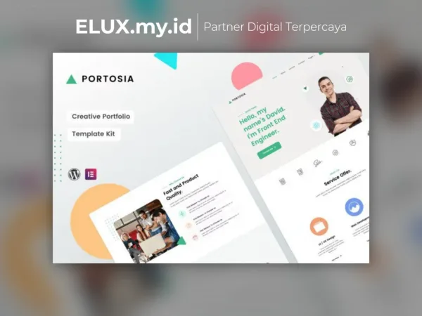 Detail Produk Portosia Creative Portfolio Template Kit Lifetime Unlimited Domain