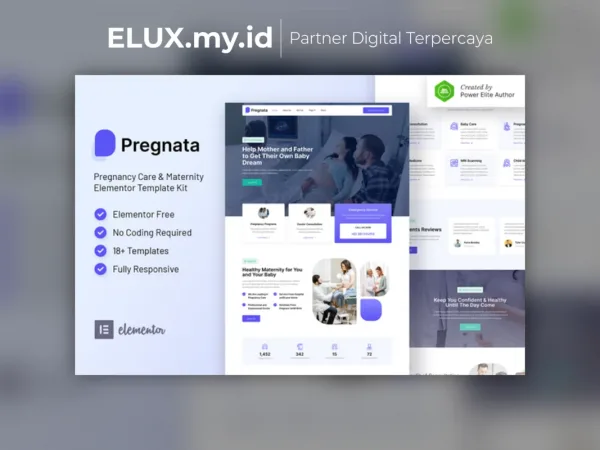 Detail Produk Pregnata Pregnancy Care Obstetrician Elementor Template Kit