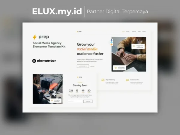 Foto Asli Prep Social Media Agency Elementor Template Kit Lifetime Unlimited