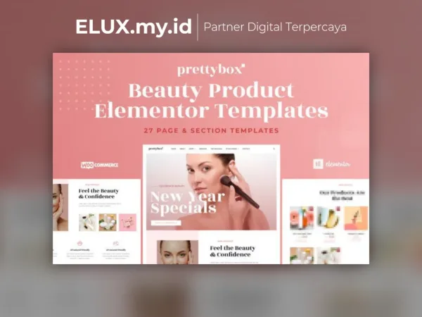 Jual Prettybox Cosmetic Beauty Products Shop Elementor Template Kit Lifetime