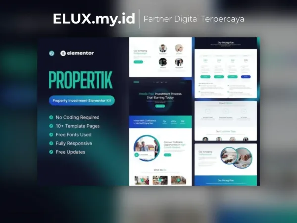 Tampilan Propertik Property Investment Elementor Pro Template Kit Lifetime
