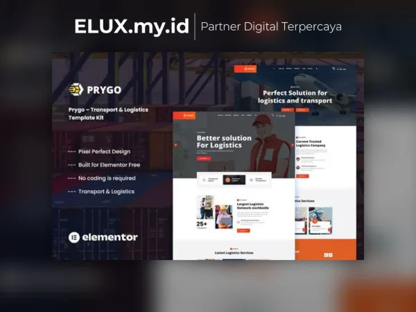 Detail Produk Prygo Transport Logistics Elementor Template Kit Lifetime