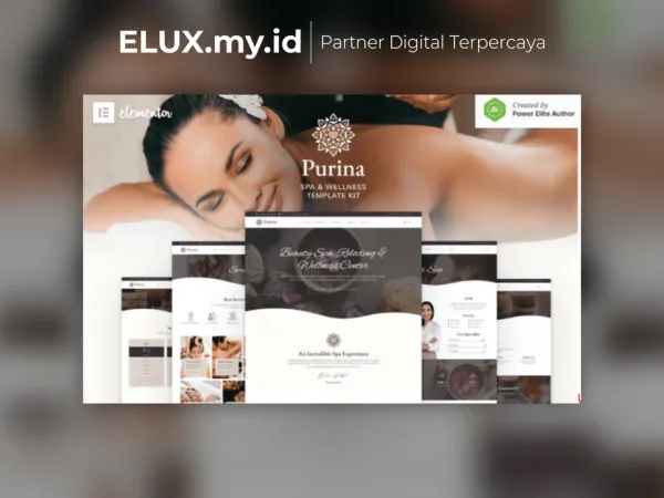 Tampilan Purina Spa Wellness Elementor Template Kit Lifetime Unlimited Domain