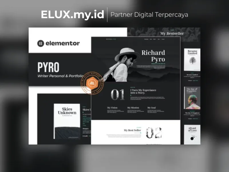 Pyro Writer Portfolio Elementor Template Kit Foto Asli Pyro Writer Portfolio Elementor Template Kit Lifetime Unlimited Domain