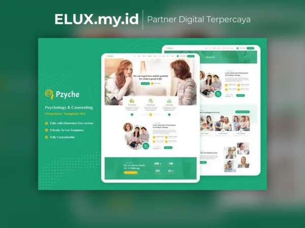 Jual Pzyche Psychology Counseling Elementor Template Kit Lifetime Unlimited