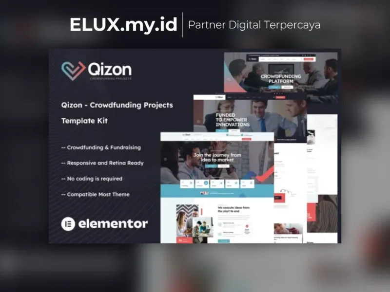 Qizon Crowdfunding Projects Elementor Template Foto Asli Qizon Crowdfunding Projects Elementor Template Kit Lifetime Unlimited