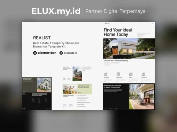 Tampilan Realist Real Estate Property Showcase Elementor Template Kit Lifetime