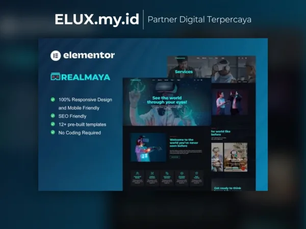 Jual Realmaya Virtual Reality Services Shop Elementor Template Kit Lifetime