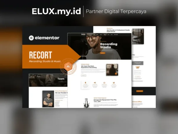 Lisensi Resmi Recort Recording Studio Elementor Template Kit Lifetime Unlimited