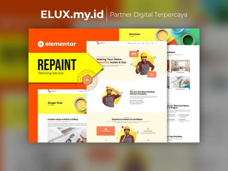 Repaint Painting Company Service Elementor Foto Asli Repaint Painting Company Service Elementor Template Kit Lifetime
