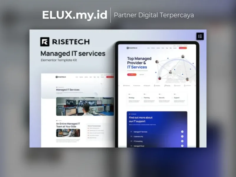 Jual Risetech Managed It Services Elementor Template Kit Lifetime Unlimited