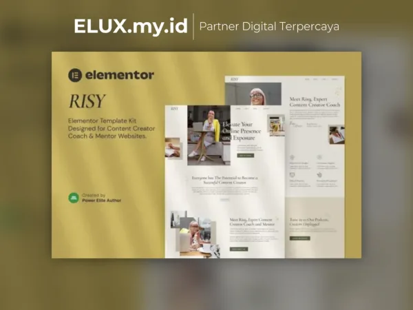 Lisensi Resmi Risy Content Creator Coach Mentor Elementor Template Kit Lifetime