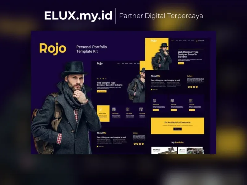 Foto Asli Rojo Personal Portfolio Elementor Template Kit Lifetime Unlimited