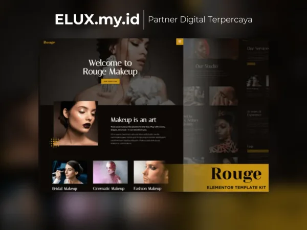 Lisensi Resmi Rouge Makeup Beauty Elementor Template Kit Lifetime Unlimited