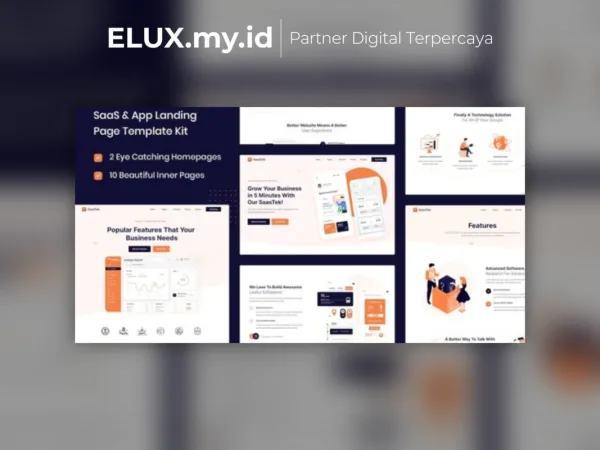 Marketplace Theme, Plugin & Template WordPress Premium Tampilan Saastek Saas Technology Elementor Template Kit Lifetime Unlimited