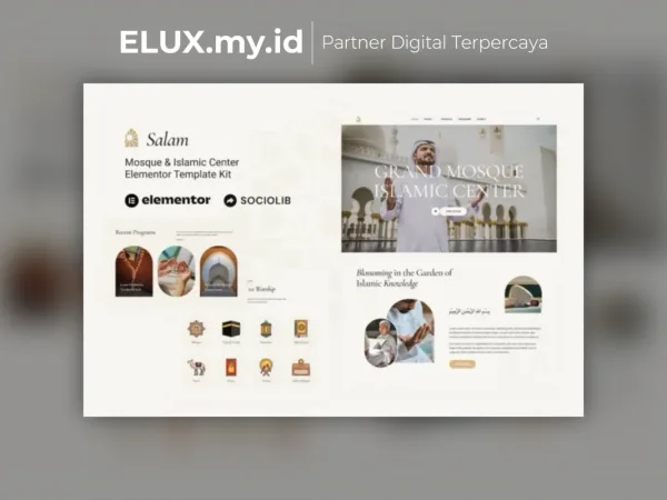 Jual Salam Mosque Islamic Center Elementor Template Kit Lifetime Unlimited