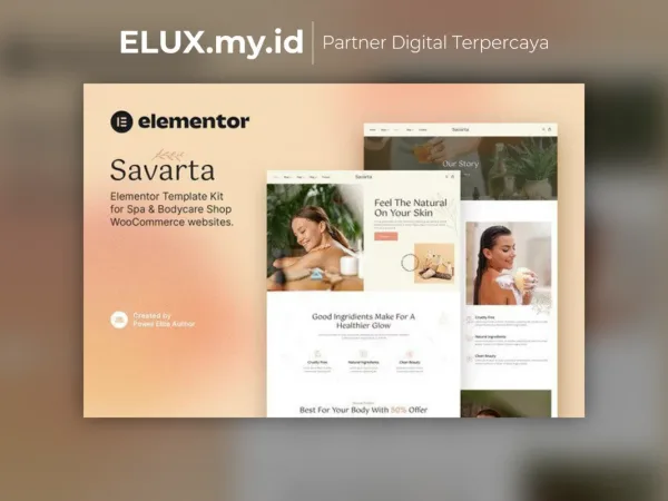 Lisensi Resmi Savarta Spa Bodycare Shop Elementor Template Kit Lifetime