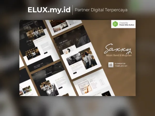 Lisensi Resmi Saxxy Music Band Musician Elementor Template Kit Lifetime