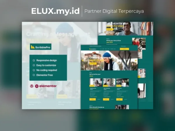 Lisensi Resmi Scribble Content Writing Service Elementor Template Kit Lifetime