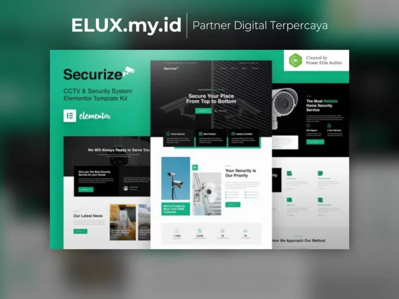 Tampilan Securize Cctv Security Elementor Template Kit Lifetime Unlimited Domain