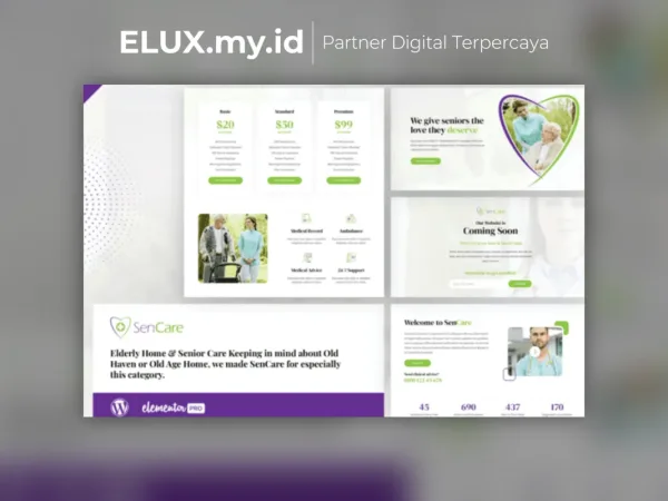 Detail Produk Sencare Elderly Care Elementor Template Kit Lifetime Unlimited