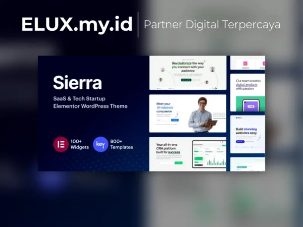 Detail Produk Sierra Saas Tech Startup Elementor Wordpress Theme