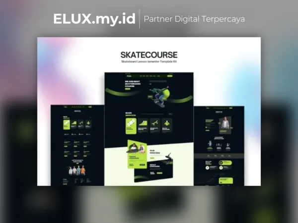 Foto Asli Skatecourse Skateboard Lesson Elementor Kit Lifetime Unlimited Domain