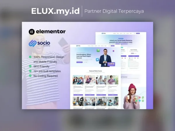Jual Socioacademy Social Media Management Course Elementor Template Kit
