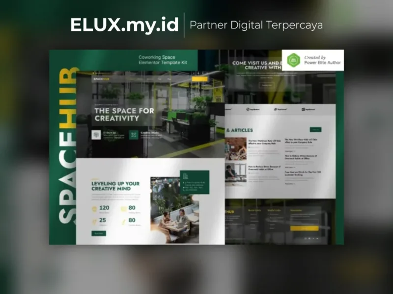 Spacehub Coworking Creative Space Elementor Foto Asli Spacehub Coworking Creative Space Elementor Template Kit Lifetime