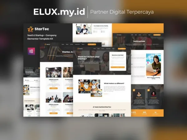 Detail Produk Startec Saas Elementor Template Kit Lifetime Unlimited Domain