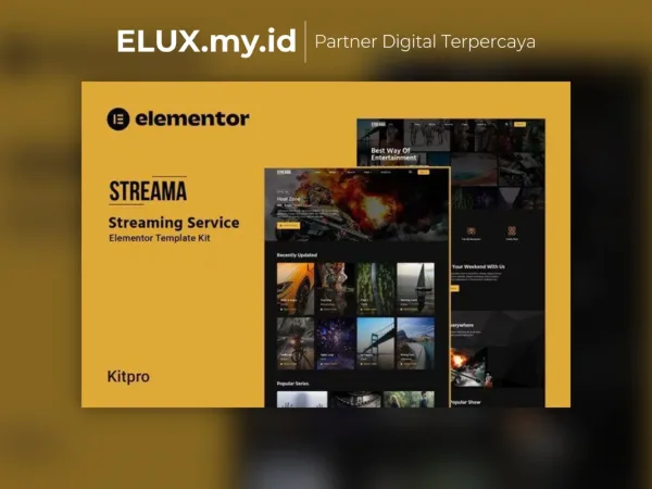 Foto Asli Streama Streaming Service Elementor Template Kit Lifetime Unlimited