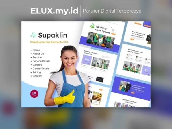 Foto Asli Supklin Cleaning Service Business Elementor Template Kit Lifetime